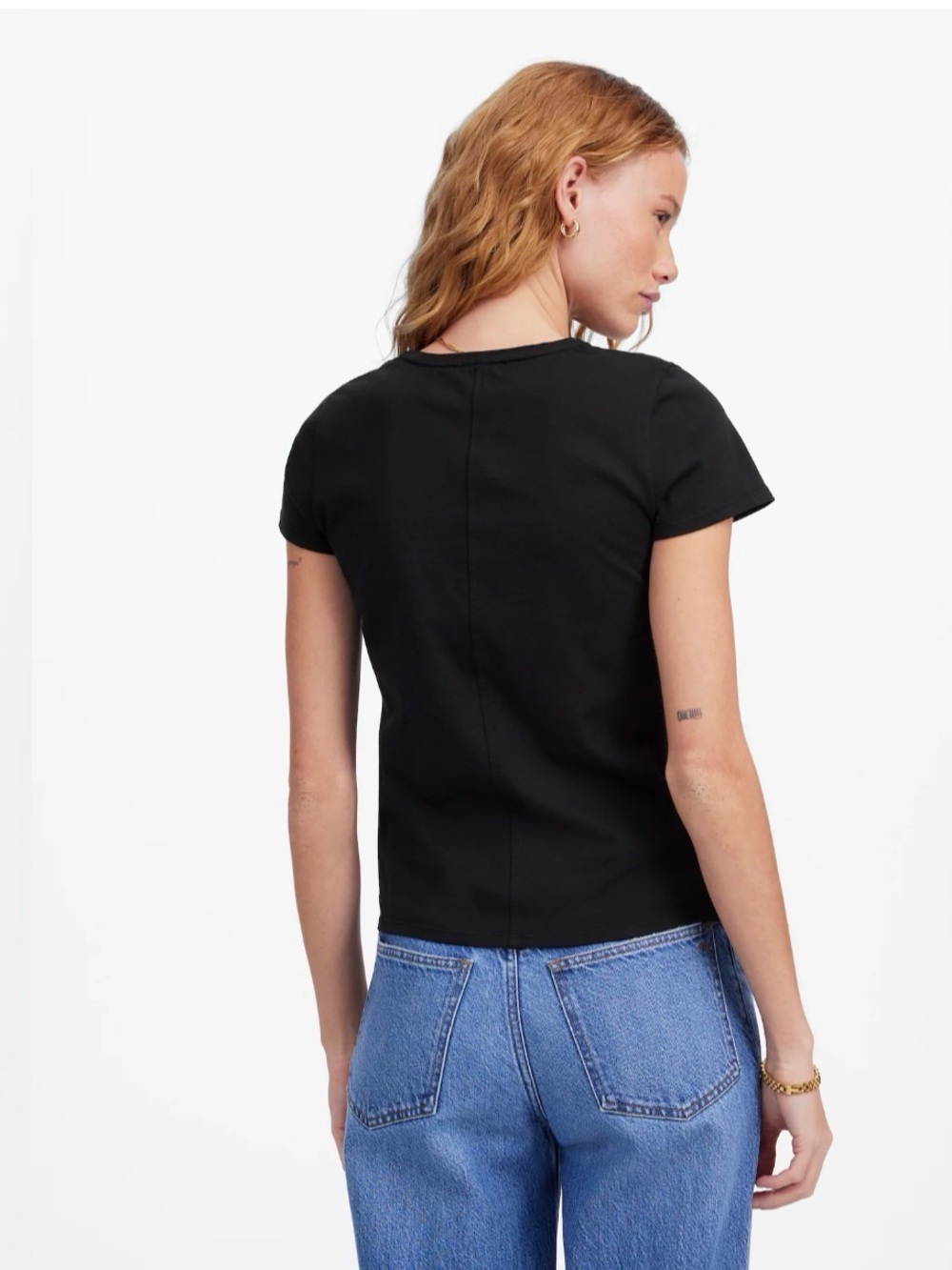 Madewell Essential Slim Tee in Lightweight Cotton | Size XXS | Jet Black | NWT - Picture 4 of 9
